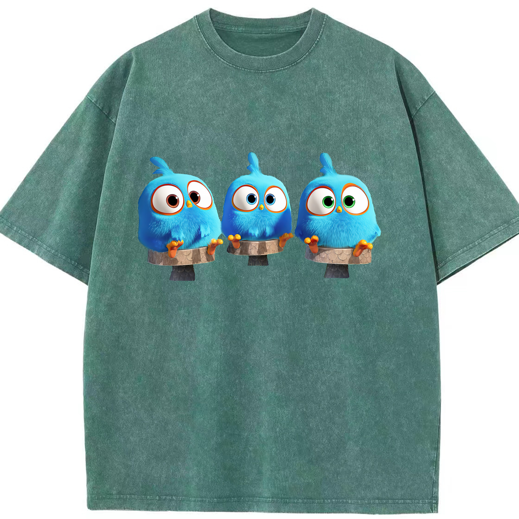 （画像用） Angry Birds アングリーバード 綿100% ヴィンテージ風 半袖Tシャツ（フロントプリント）